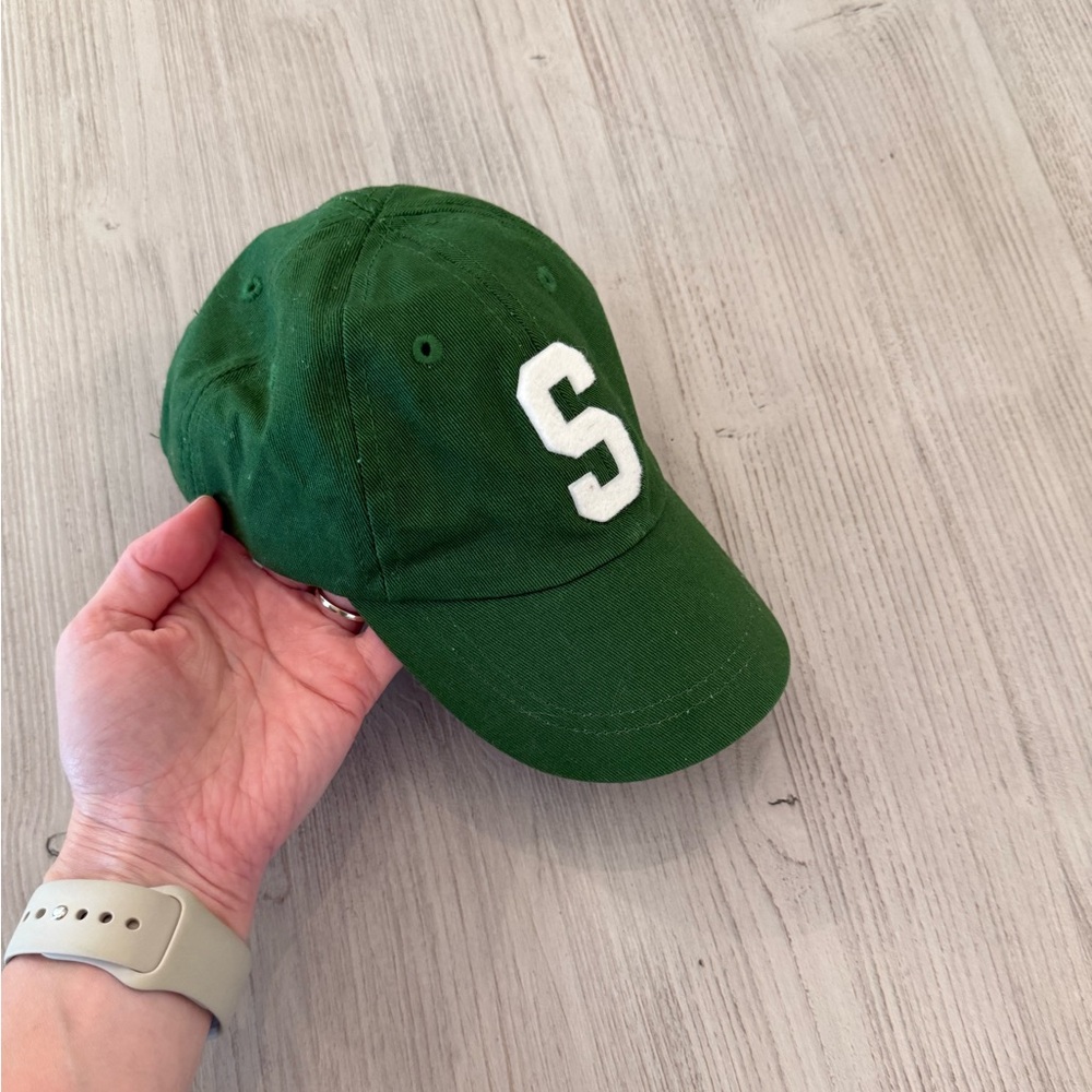 Green Kids Baseball Cap with S Logo